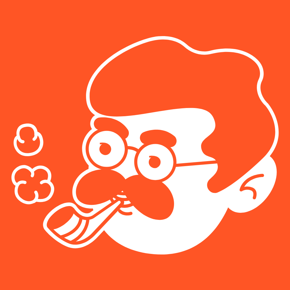 Daddy's Club mark: a gentleman with round glasses and a pipe